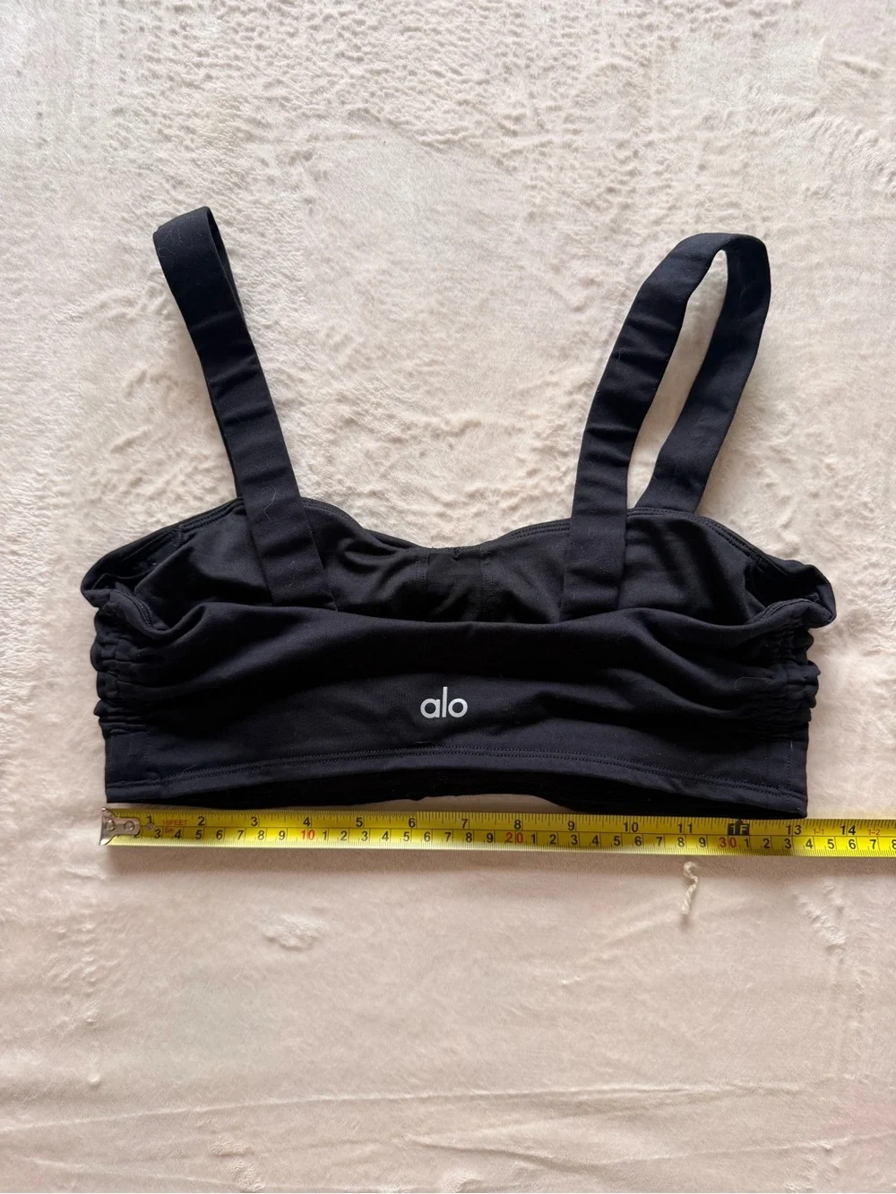 ALO Yoga Black Ruched Crop Bralette